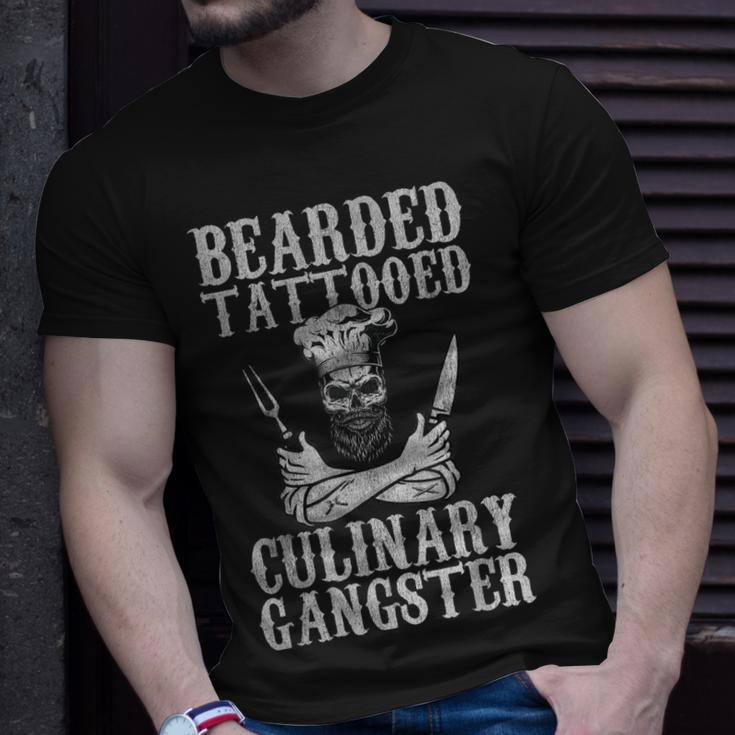 Bearded Tattooed Culinary Gangster Pro Cooking Master Chef Gift For Mens Unisex T-Shirt Gifts for Him