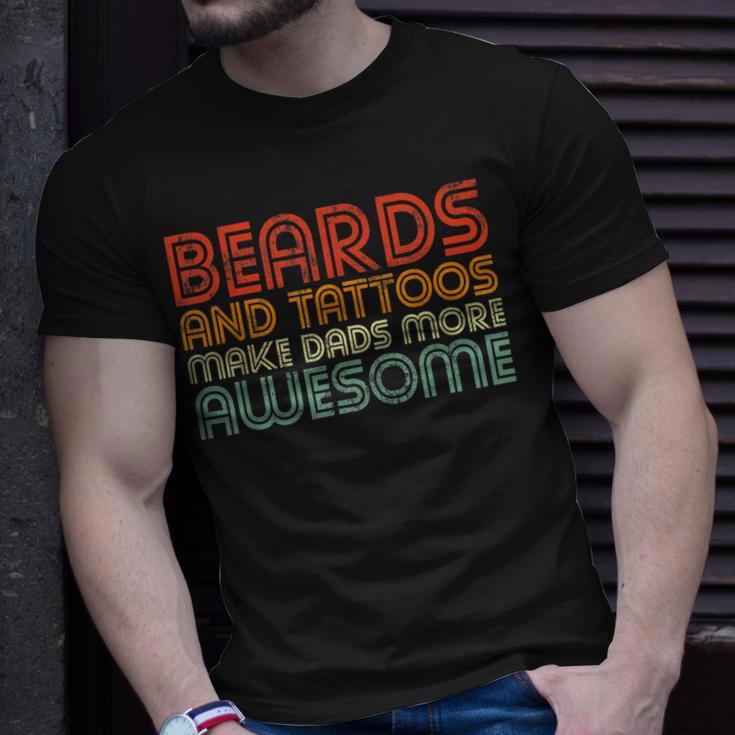 Beards And Tattoos Make Dads More Awesome Fathers Day T-shirt Gifts for Him