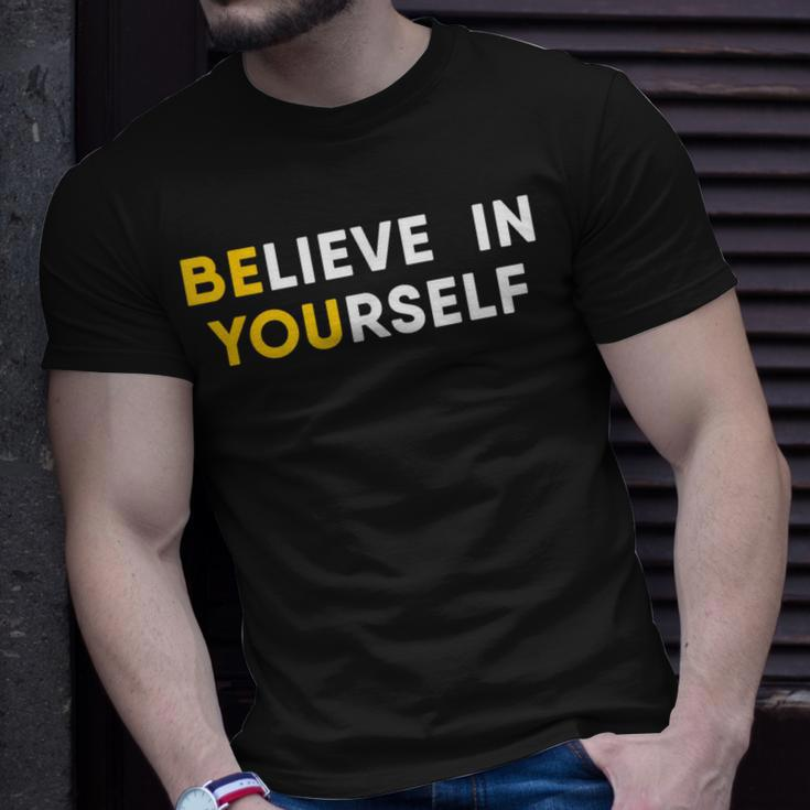 Believe In Yourself Motivation Quote T-Shirt Gifts for Him