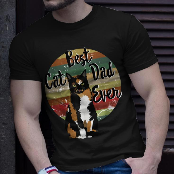 Best Cat Dad Ever Calico Fathers Day Gift Funny Retro Unisex T-Shirt Gifts for Him