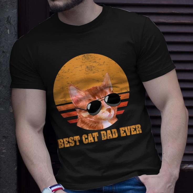 Best Cat Dad Ever Men Funny Vintage Cat Lover Unisex T-Shirt Gifts for Him