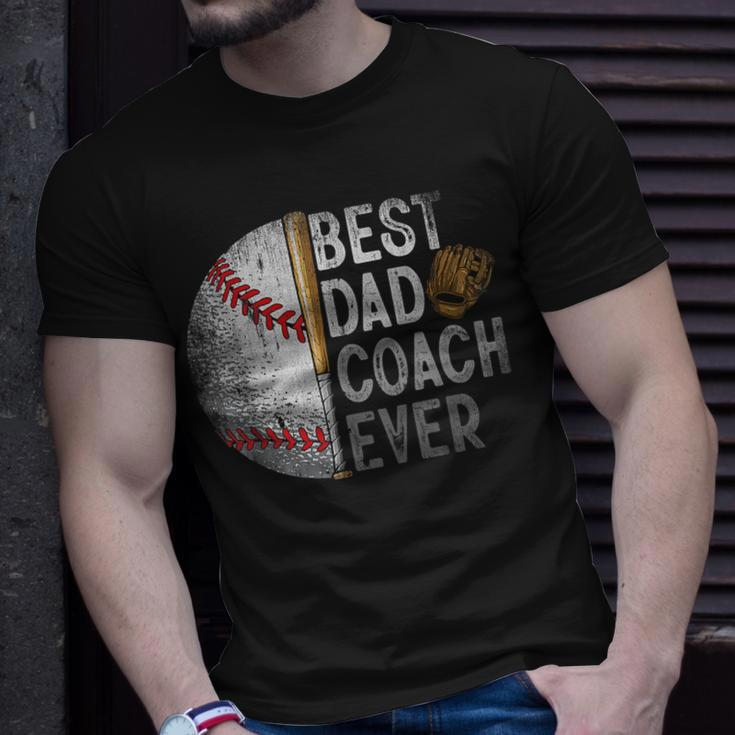 Best Dad Coach Ever Funny Baseball For Sport Lovers Fan Unisex T-Shirt Gifts for Him