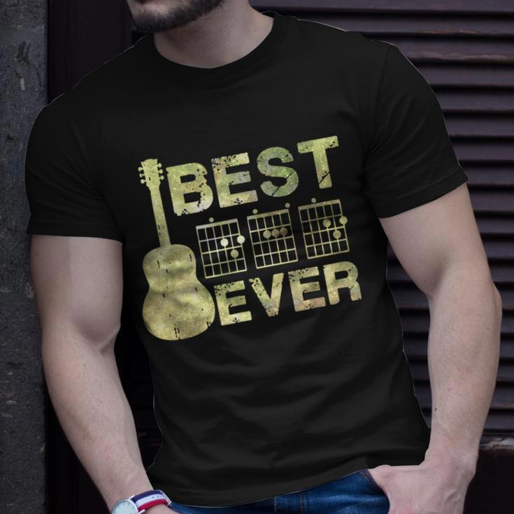 Best Dad Ever Guitar Chords Guitarist Father Fathers Day Unisex T-Shirt Gifts for Him
