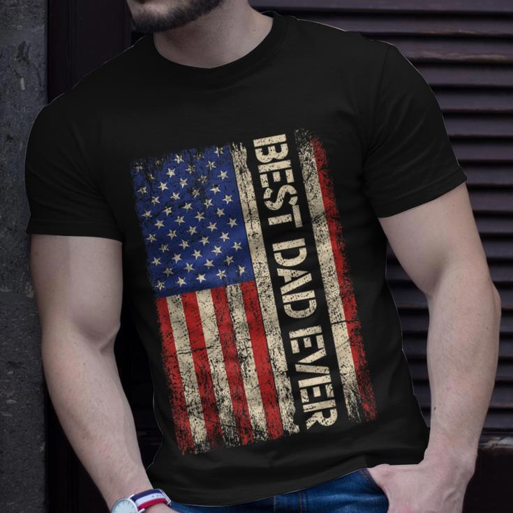 Best Dad Ever Us American Flag For Fathers Day T-shirt Gifts for Him
