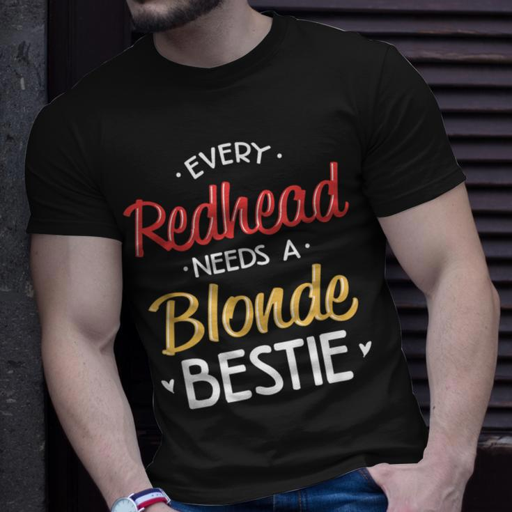 Bestie Every Redhead Needs A Blonde Bff Friend Heart T-Shirt Gifts for Him