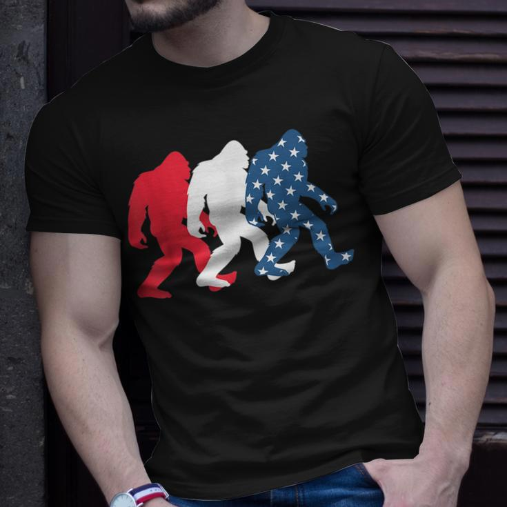 Bigfoot 4Th Of July Sasquatch American Flag Patriotic Usa Unisex T-Shirt Gifts for Him