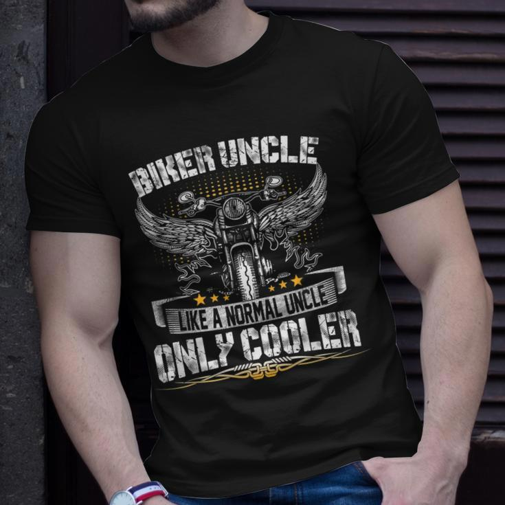 Biker Uncle Motorcycle Fathers Day For Fathers Unisex T-Shirt Gifts for Him