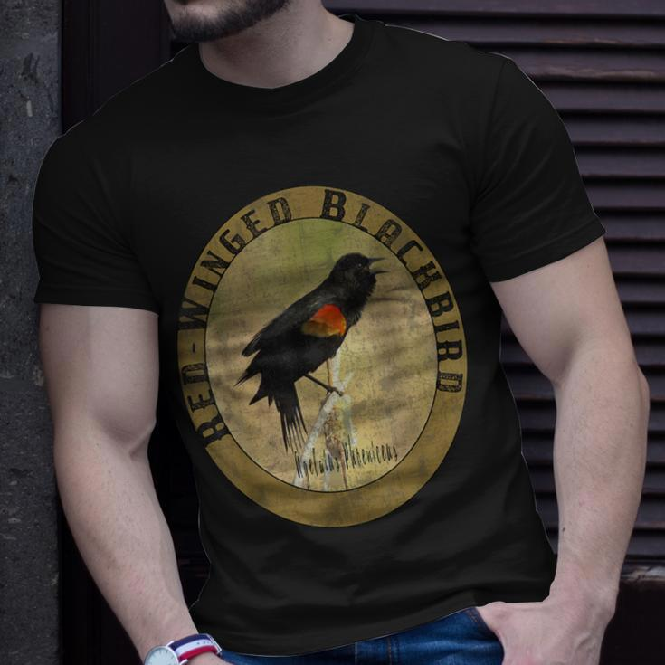 Birdwatcher Birder Nature Lover Red Winged Blackbird T-Shirt Gifts for Him