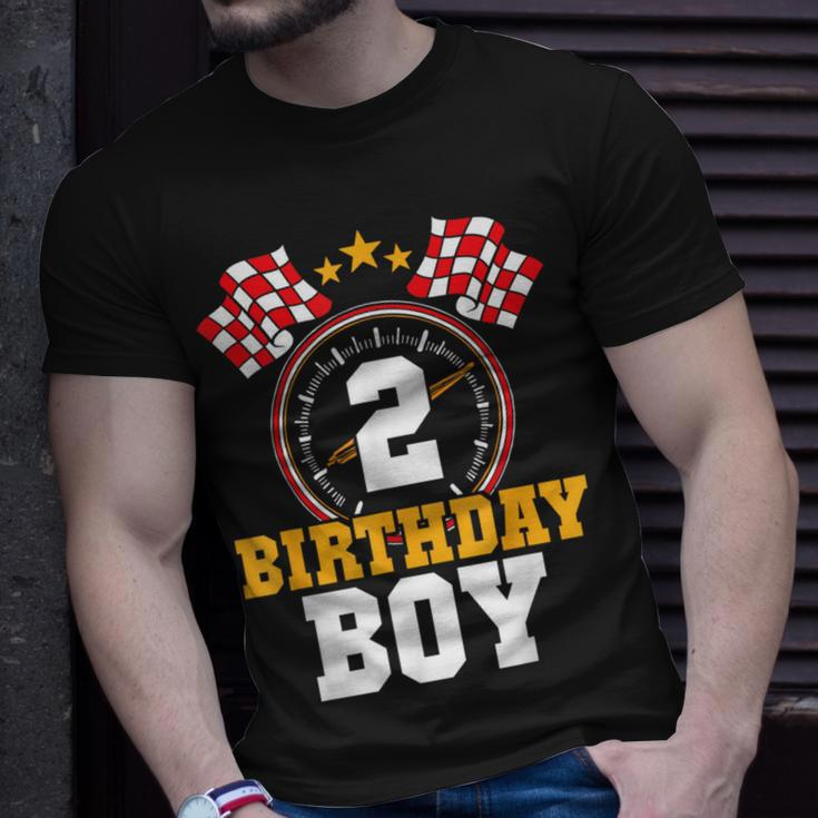 Birthday Boy 2Nd Race Car Party 2 Years Old Racing Driver T-Shirt Gifts for Him