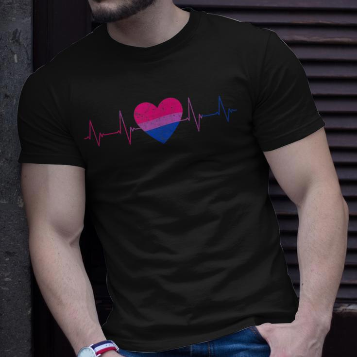 Bisexual Heartbeat - Bi Flag Ekg Pulse Line Lgbt Pride Unisex T-Shirt Gifts for Him