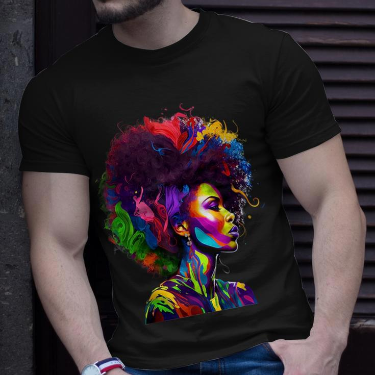 Black Queens Colorful Afro Unisex T-Shirt Gifts for Him