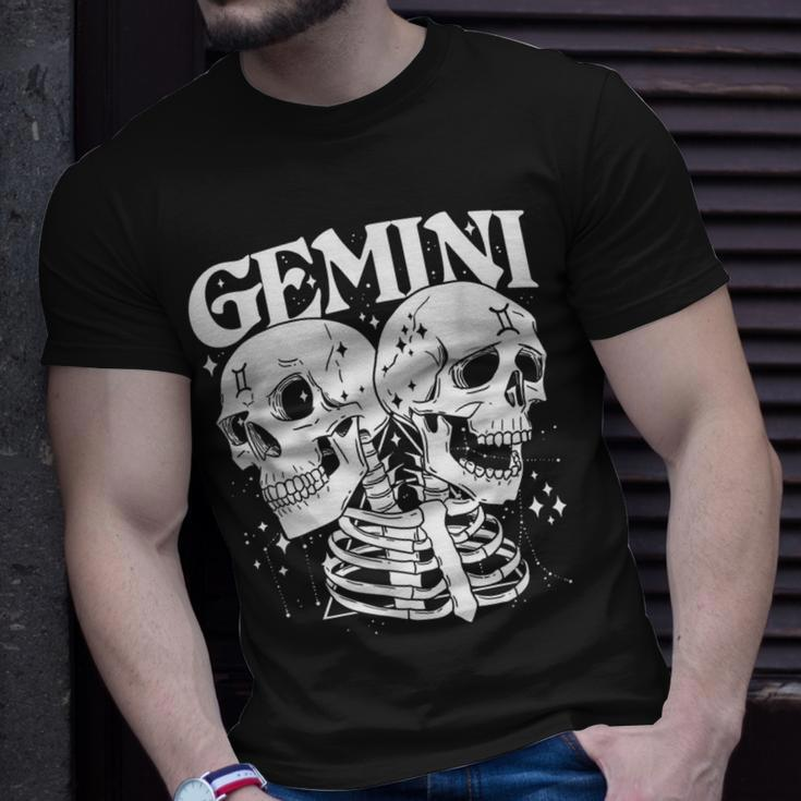 Blackcraft Zodiac Signs Gemini Skull Magical Witch Earth Unisex T-Shirt Gifts for Him