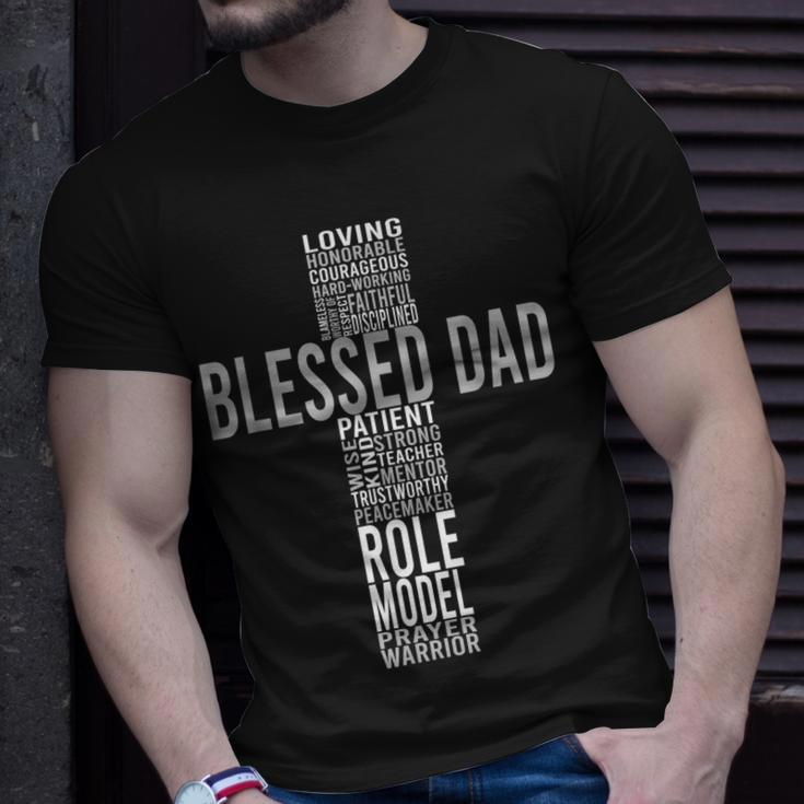 Blessed Loving Dad Cross Inspiration Unisex T-Shirt Gifts for Him