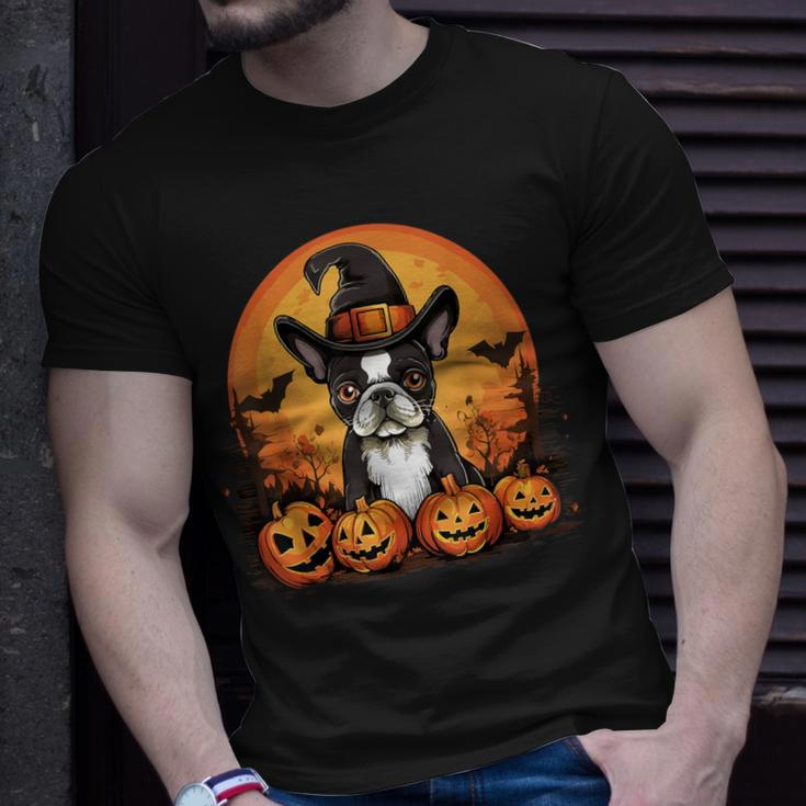 Boston Terrier Bostie Dog Breed Pet Halloween Pumpkins T-Shirt Gifts for Him