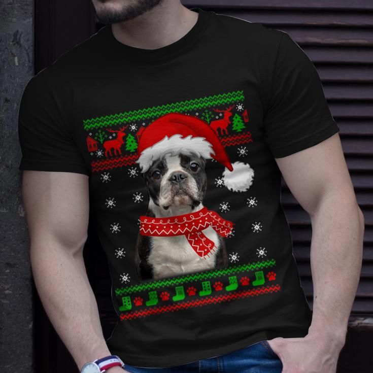 Boston Terrier Dog Ugly Sweater Christmas Puppy Dog Lover T-Shirt Gifts for Him