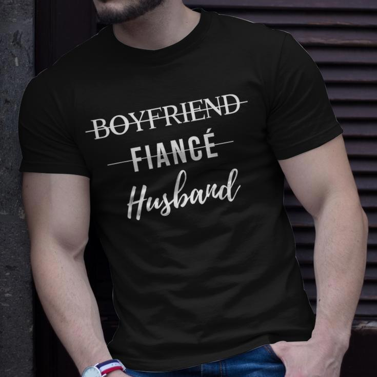 Boyfriend Fiance Husband Wedding Groom Just Married T-Shirt Gifts for Him