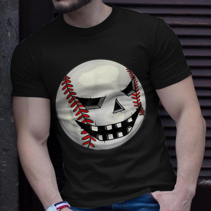 Boys Halloween Jack O Lantern Baseball Player Coach Pitcher T-Shirt Gifts for Him