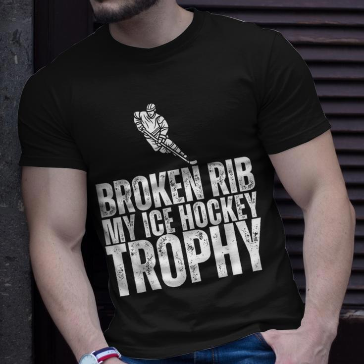 Broken Rib My Ice Hockey Trophy Injury Survivor T-Shirt Gifts for Him