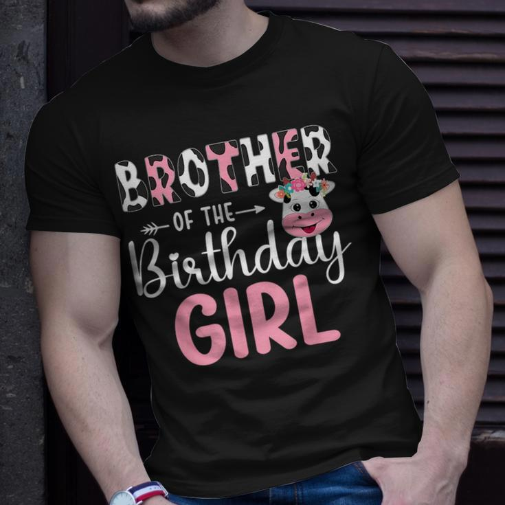 Brother Of The Birthday Girl Farm Cow 1 St Birthday Girl Unisex T-Shirt Gifts for Him