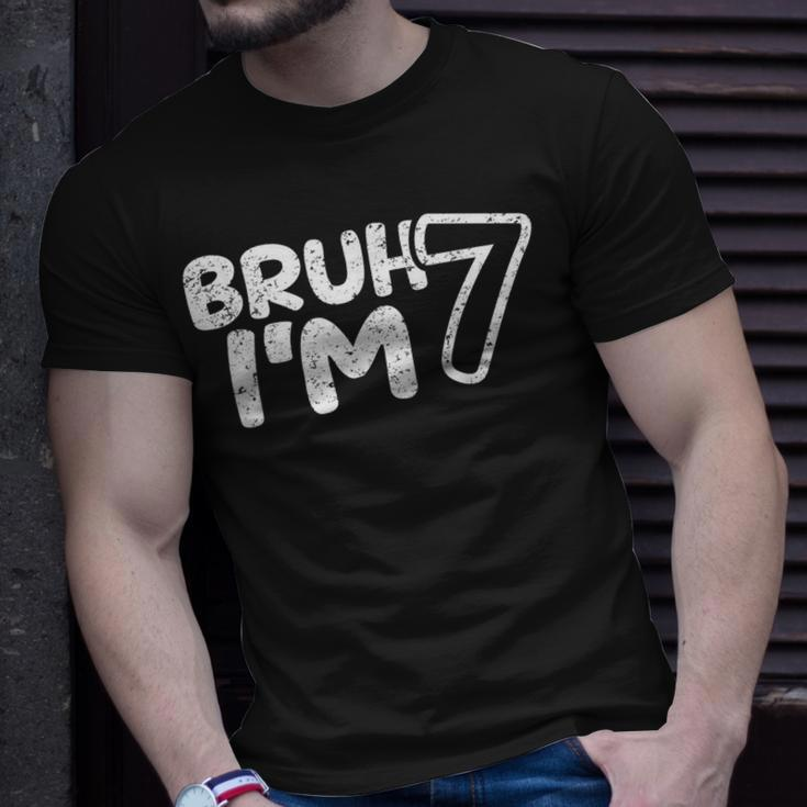 Bruh I'm 7 It's My 7Th Birthday 7 Year Old Birthday T-Shirt Gifts for Him