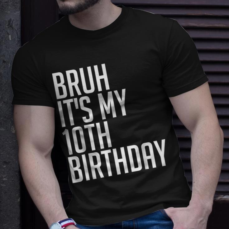 Bruh It's My 10Th Birthday 10 Years Old Back To School Theme T-Shirt Gifts for Him