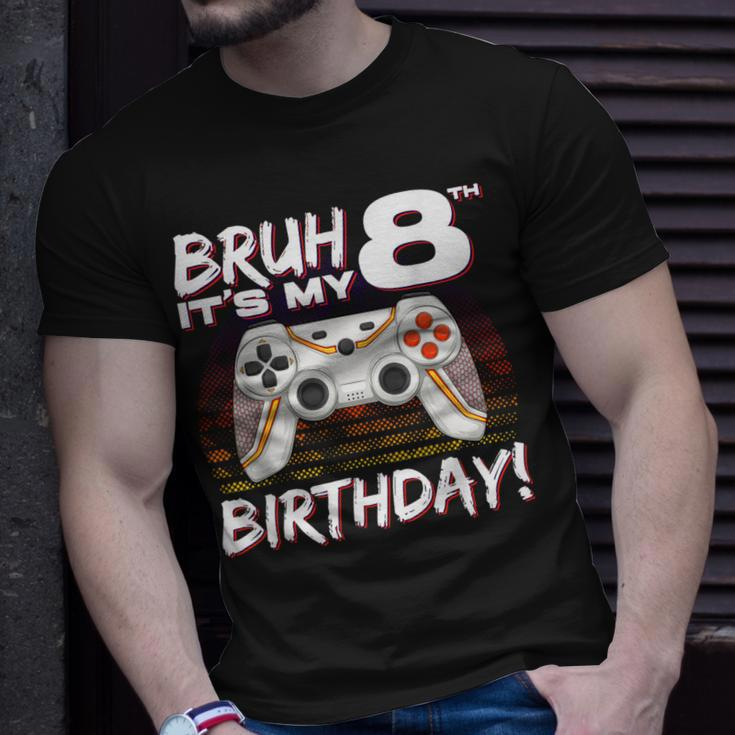 Bruh It's My 8Th Birthday Video Game 8Th Birthday Gaming Boy T-Shirt Gifts for Him