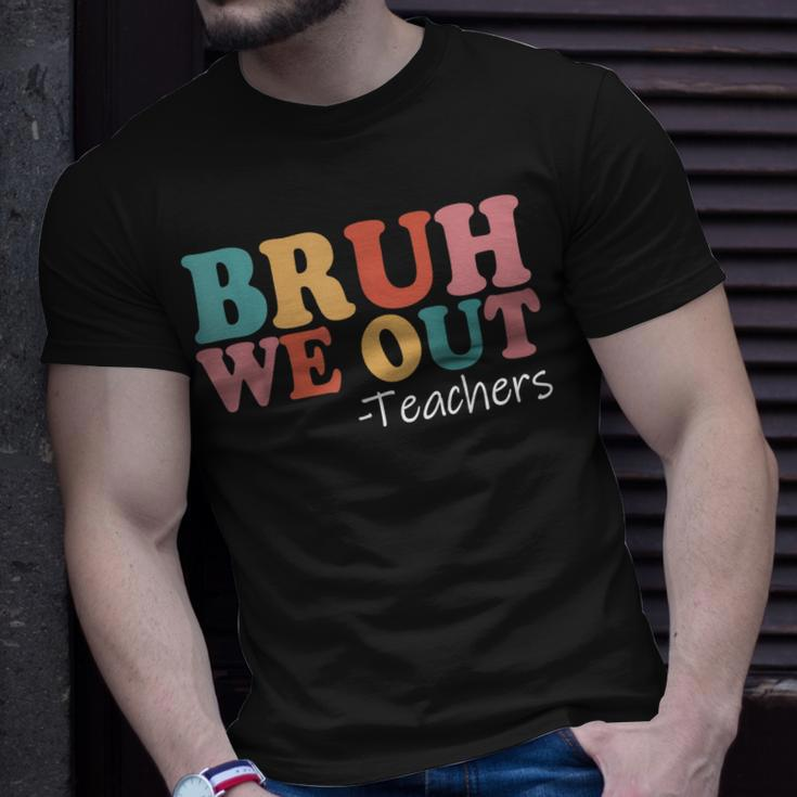 Bruh We Out Teachers Happy Last Day Of School Retro Vintage Unisex T-Shirt Gifts for Him