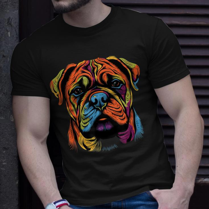 Bullmastiff Mom Or Dad Colorful Puppy Dog Lover Cute Black Unisex T-Shirt Gifts for Him