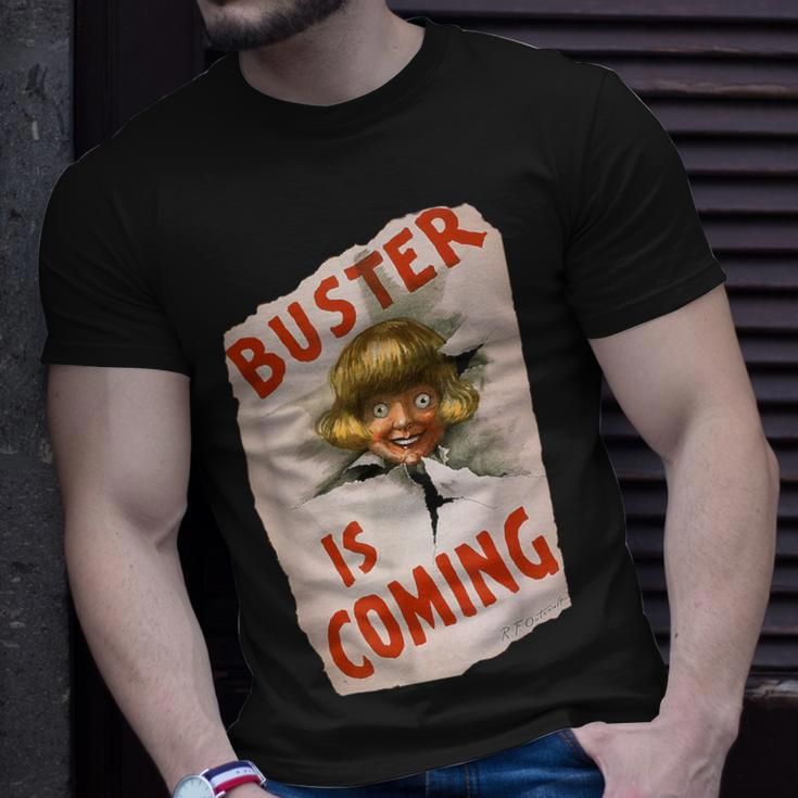Buster Is Coming Creepy Vintage Shoe Advertisement T-Shirt Gifts for Him