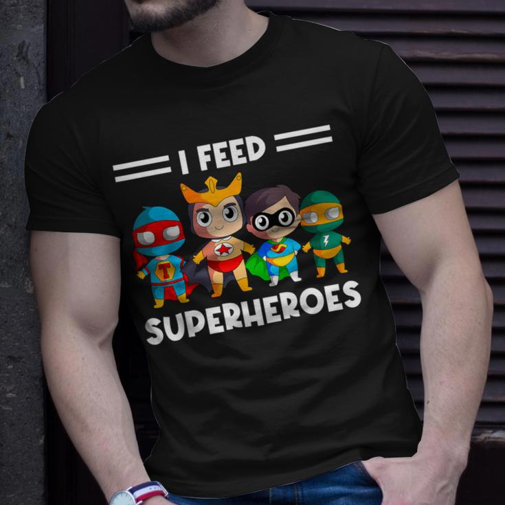 Cafeteria Worker Lunch Lady Service Crew I Feed Superheroes T-Shirt Gifts for Him