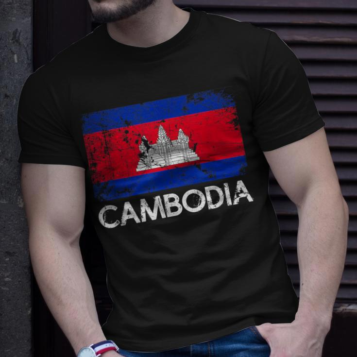 Cambodian Flag Vintage Made In Cambodia T-Shirt Gifts for Him