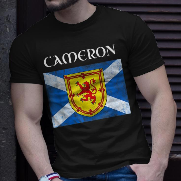 Cameron Scottish Clan Name Gift Scotland Flag Festival Unisex T-Shirt Gifts for Him