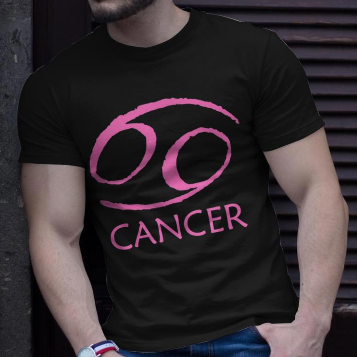 Cancer Zodiac Sign Pink Symbol Stars June July Birthday Gift Unisex T-Shirt Gifts for Him