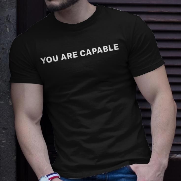 You Are Capable Minimalist Mental Health Positive Quote T-Shirt Gifts for Him