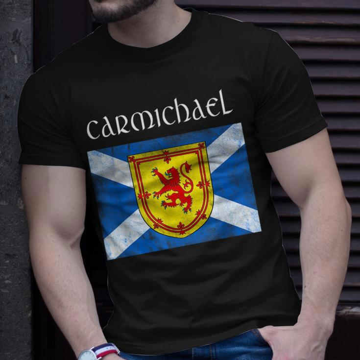 Carmichael Scottish Clan Name Gift Scotland Flag Festival Unisex T-Shirt Gifts for Him
