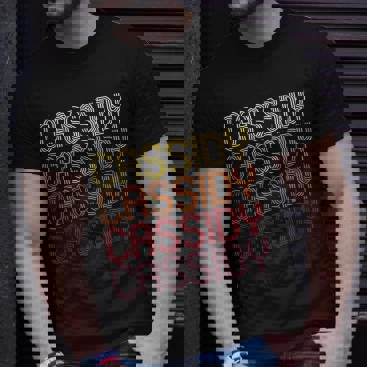 Cassidy Retro Wordmark Pattern Vintage Style T-Shirt Gifts for Him