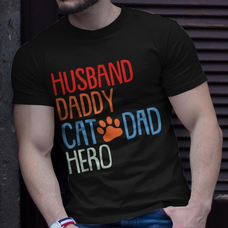 Cat Dad Fathers Day Husband Daddy Hero Papa Dada Pops Men Unisex T-Shirt Gifts for Him