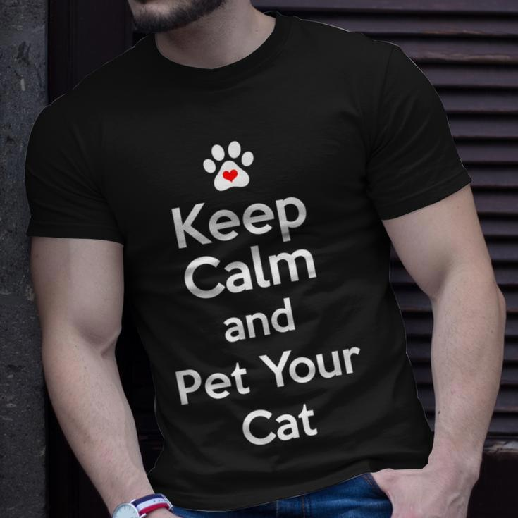 Cat Lovers Keep Calm And Pet Your Cat Cute T-Shirt Gifts for Him