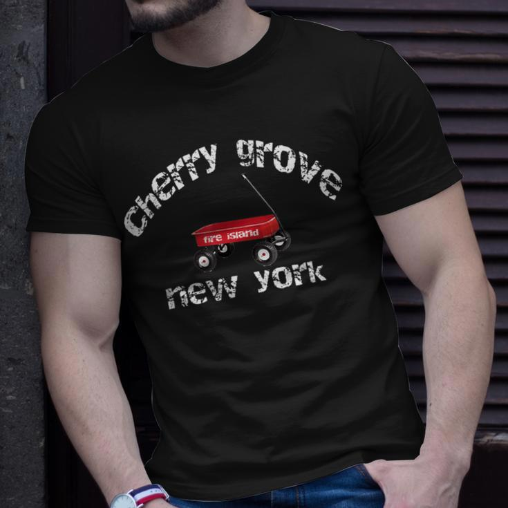 Cherry Grove Fire Island Red Wagon Queer Vacation Gay Ny T-Shirt Gifts for Him