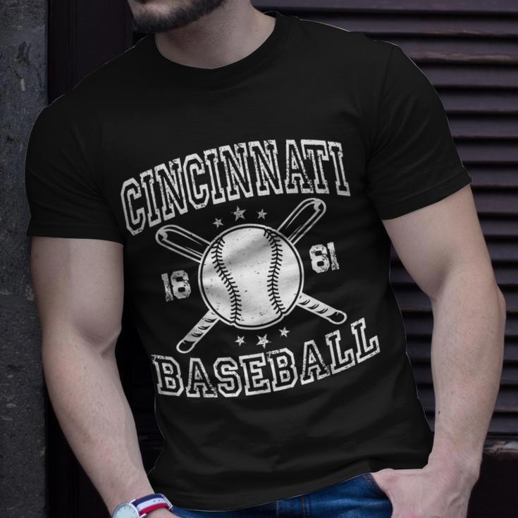 Cincinnati Retro Ohio Vintage Baseball Pride Us State Unisex T-Shirt Gifts for Him