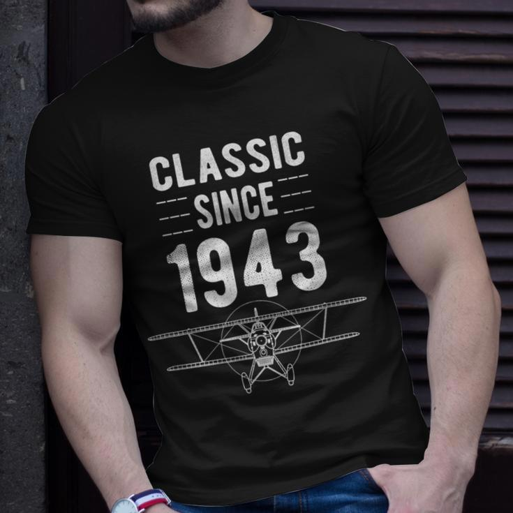 Classic 1943 Airplane Aircraft 80Th Birthday Men T-Shirt Gifts for Him