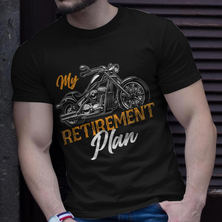 Classic Motorcycle Biker My Retirement Plan Grandpa Unisex T-Shirt Gifts for Him