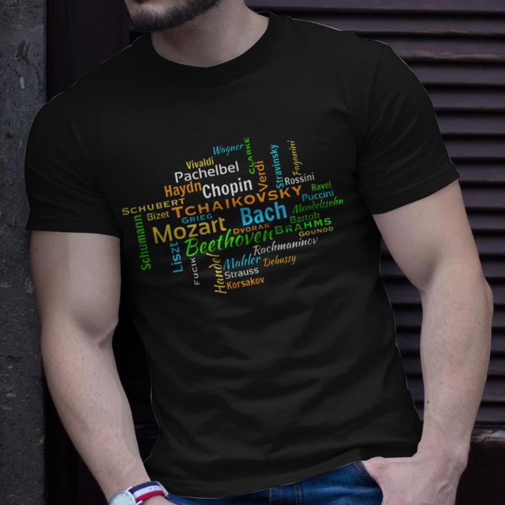 Classical Composers Word Cloud Music Lovers T-Shirt Gifts for Him