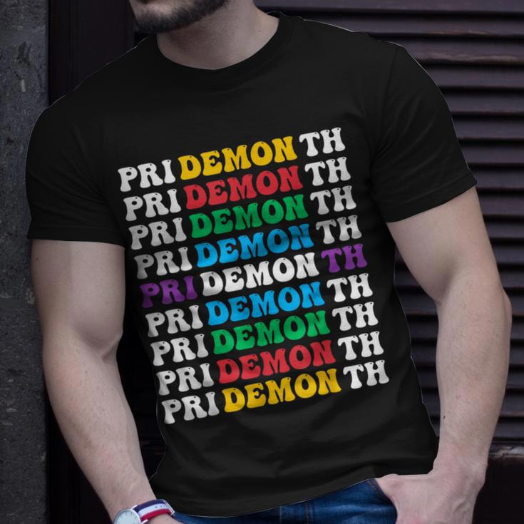 Colorful Gay Pride Lgbt June Month Pride Month Demon Unisex T-Shirt Gifts for Him