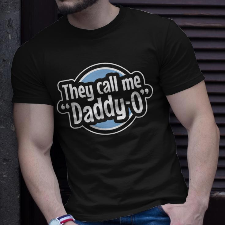 Cool Dad They Call Me Daddyo Fathers Day Graphic Blue Unisex T-Shirt Gifts for Him