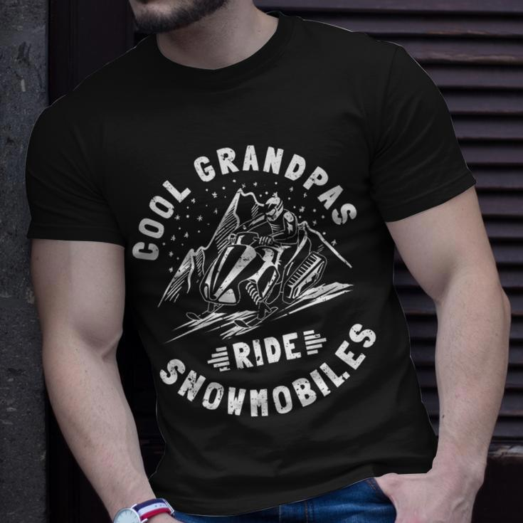 Cool Grandpas Ride Snowmobiles Grandpa Snowmobiler Unisex T-Shirt Gifts for Him