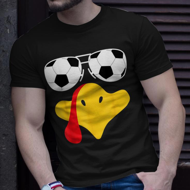 Cool Turkey Face With Soccer Sunglasses Thanksgiving T-Shirt Gifts for Him