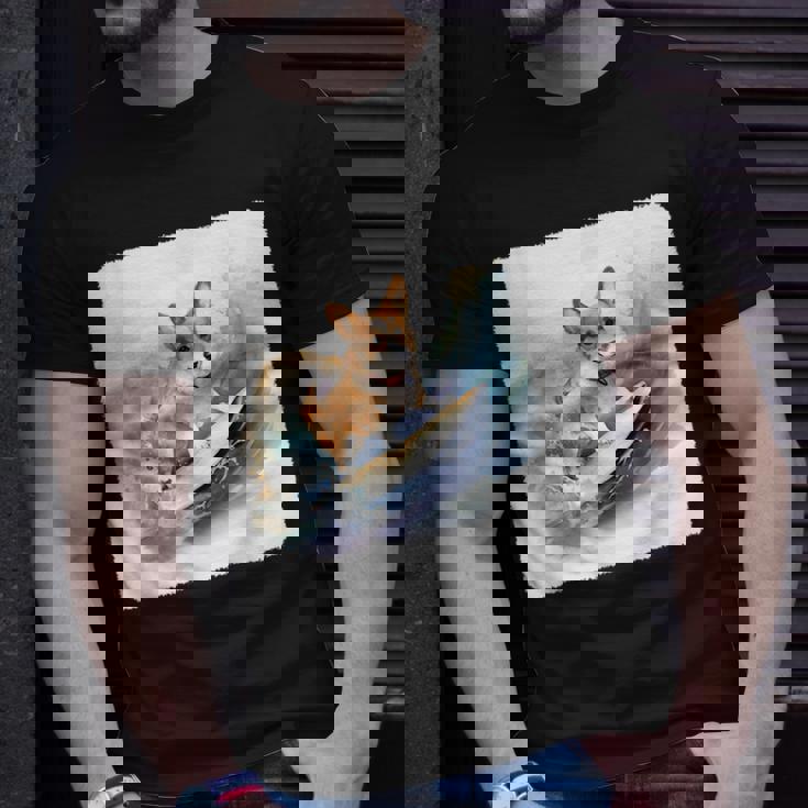 Corgi Surfing Wave Dog Surfing Corgi At The Beach Unisex T-Shirt Gifts for Him