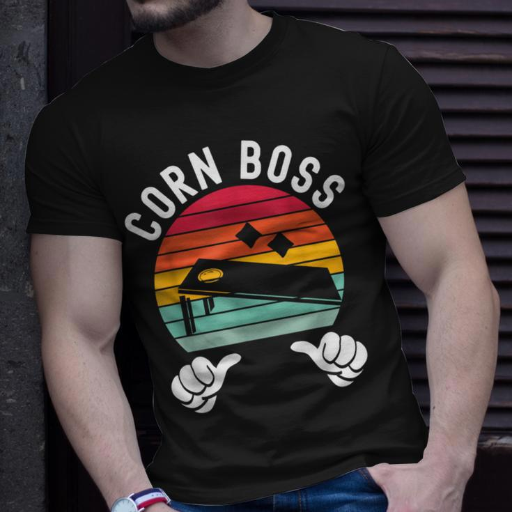 Corn Boss Bean Bag Player Funny Cornhole Unisex T-Shirt Gifts for Him