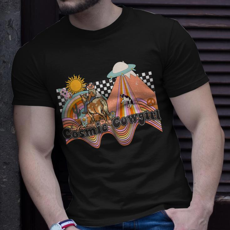 Cosmic Space Desert Cowgirl Unisex T-Shirt Gifts for Him